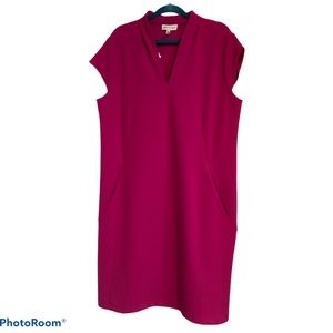 Gibson & Latimer Fuchsia Shawl V-Neck Sheath Dress